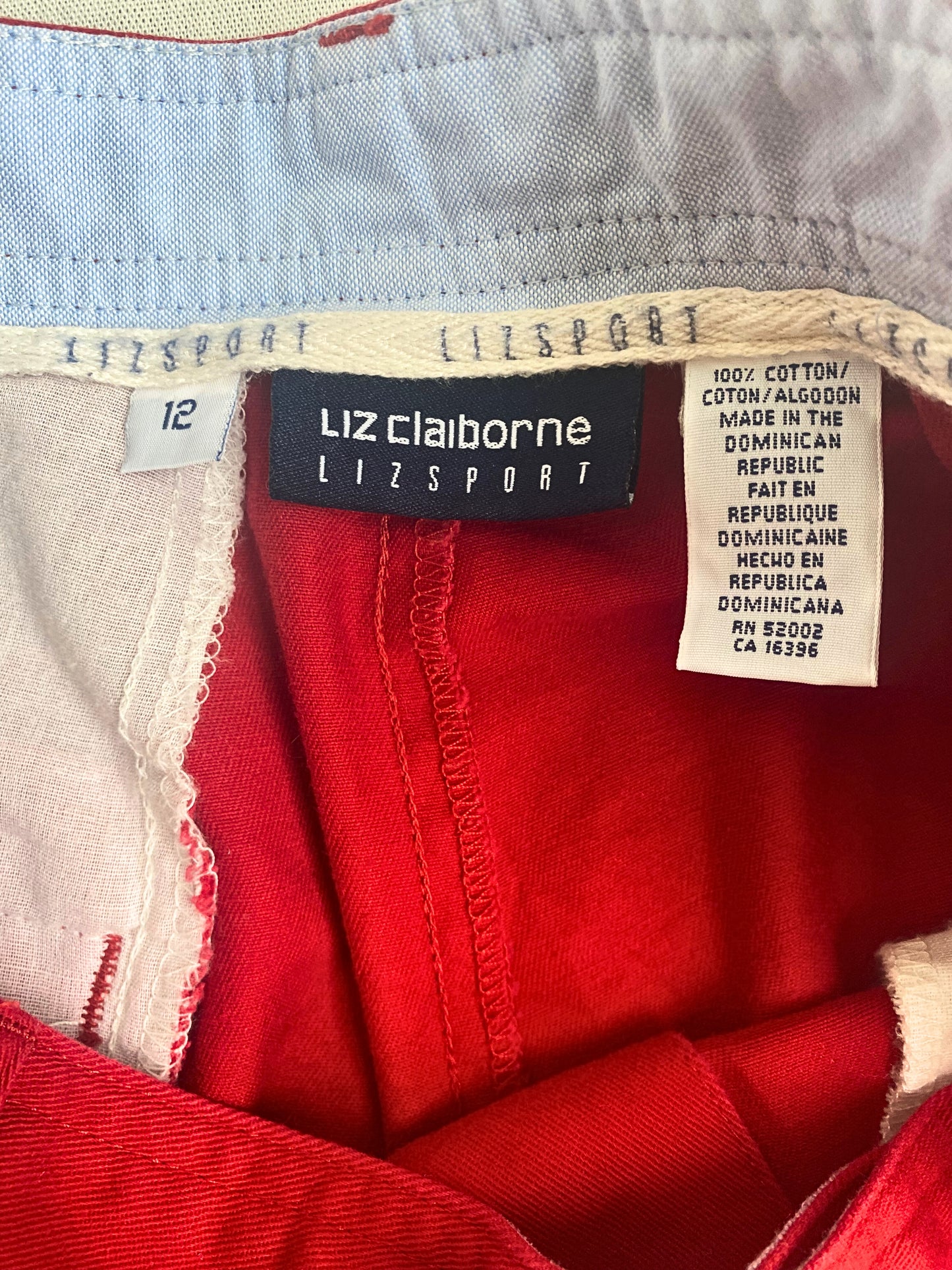 מכנס קצר LIZ CLAIBORNE SPORT אדום מידה- 12