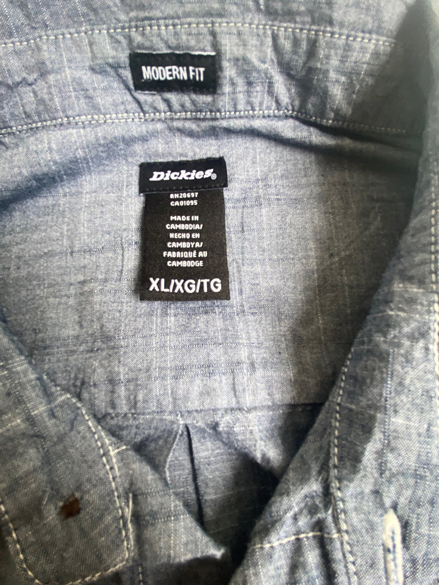 חולצה ארוכה מכופתרת DICKIES אפורה מידה - XL