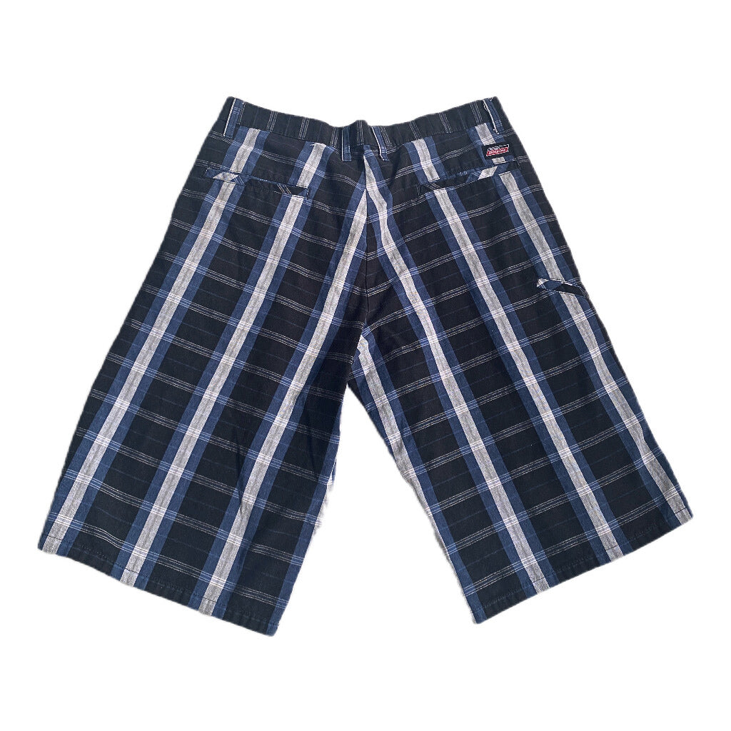 ג'ינס קצר DICKIES משבצות כחול ושחור מידה- 32