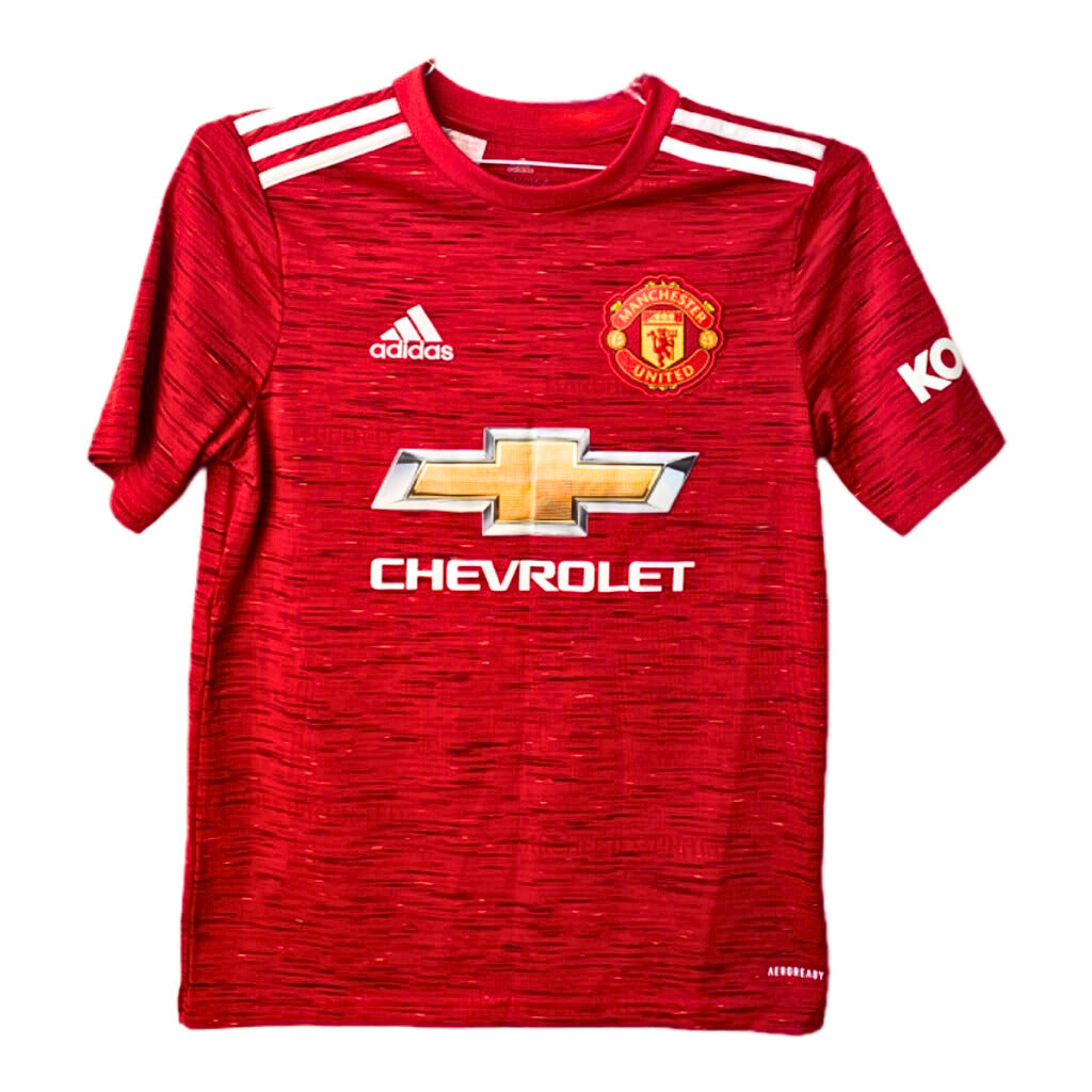 חולצה קצרה 2020-2021 Manchester United Adidas Home Shirt מידה- L(13-14)