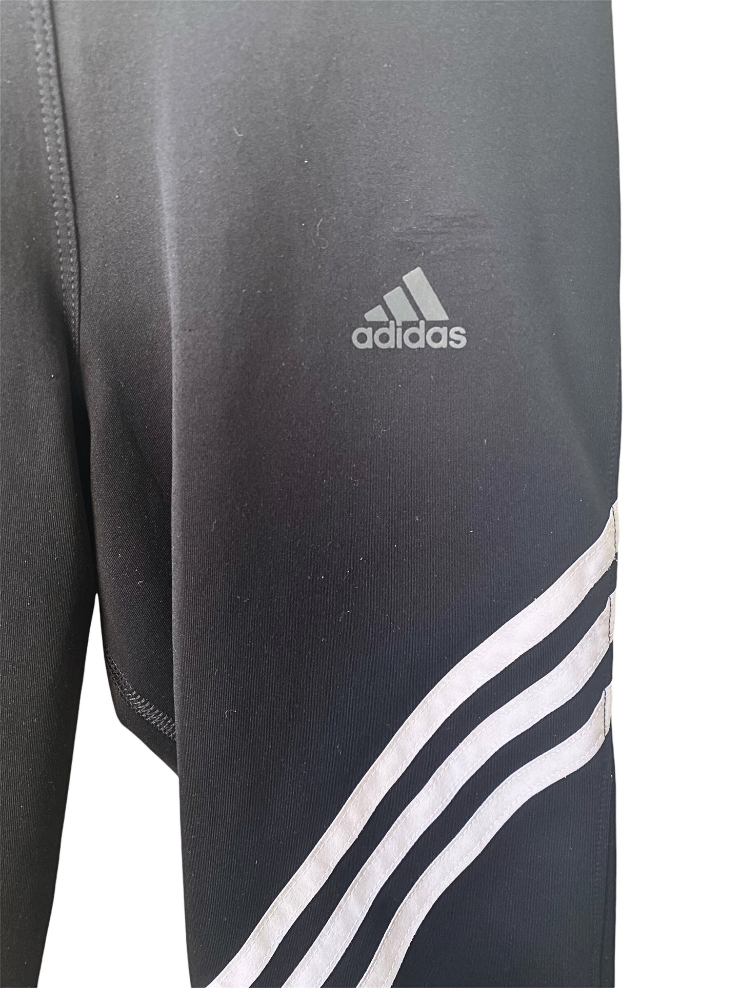 טייץ של adidas בצבע שחור עם 3 פסים לבנים מידה- XS