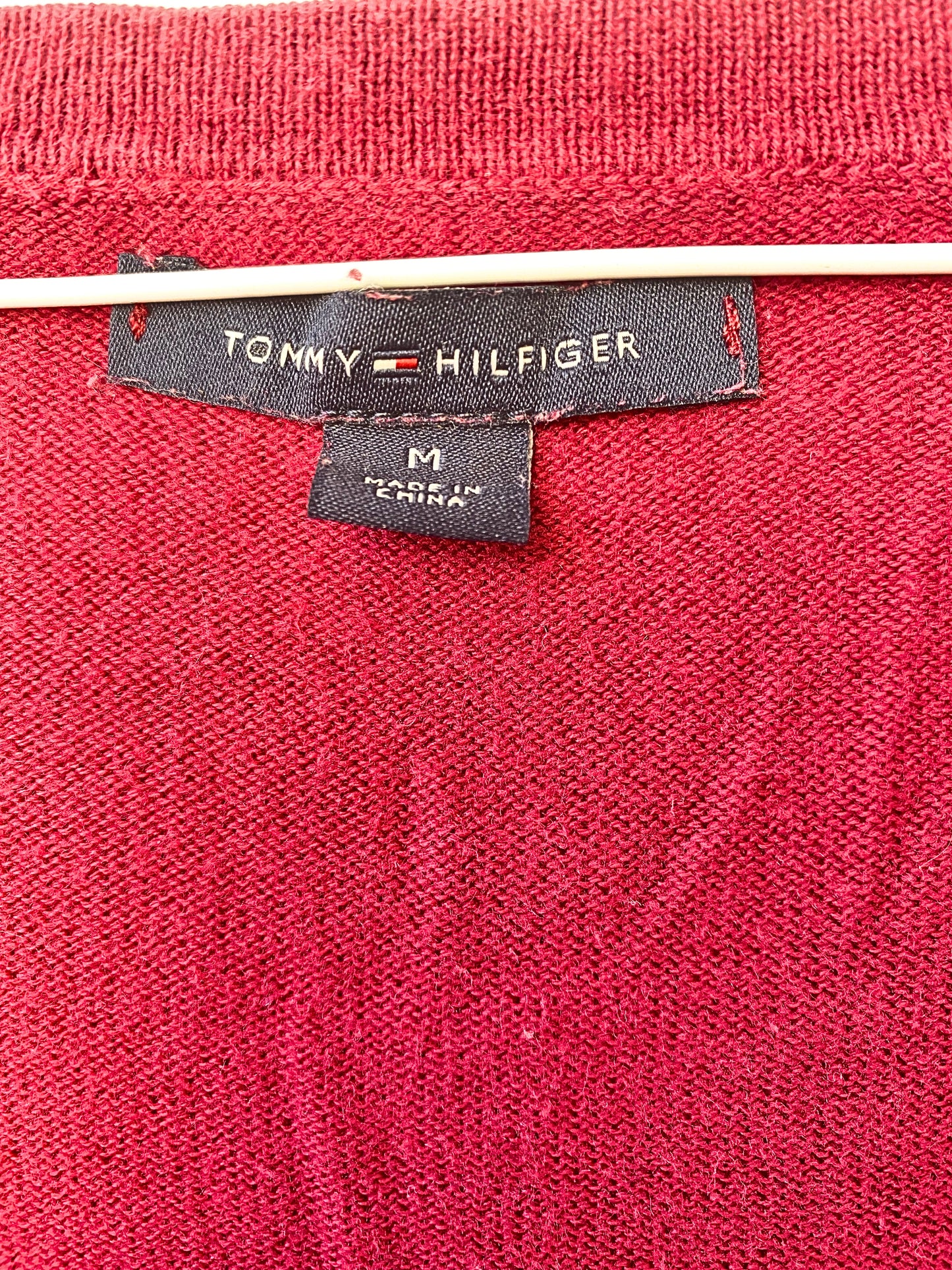 סווטצרט TOMMY HILFIGER משבצות בורדו ולבן מידה- M