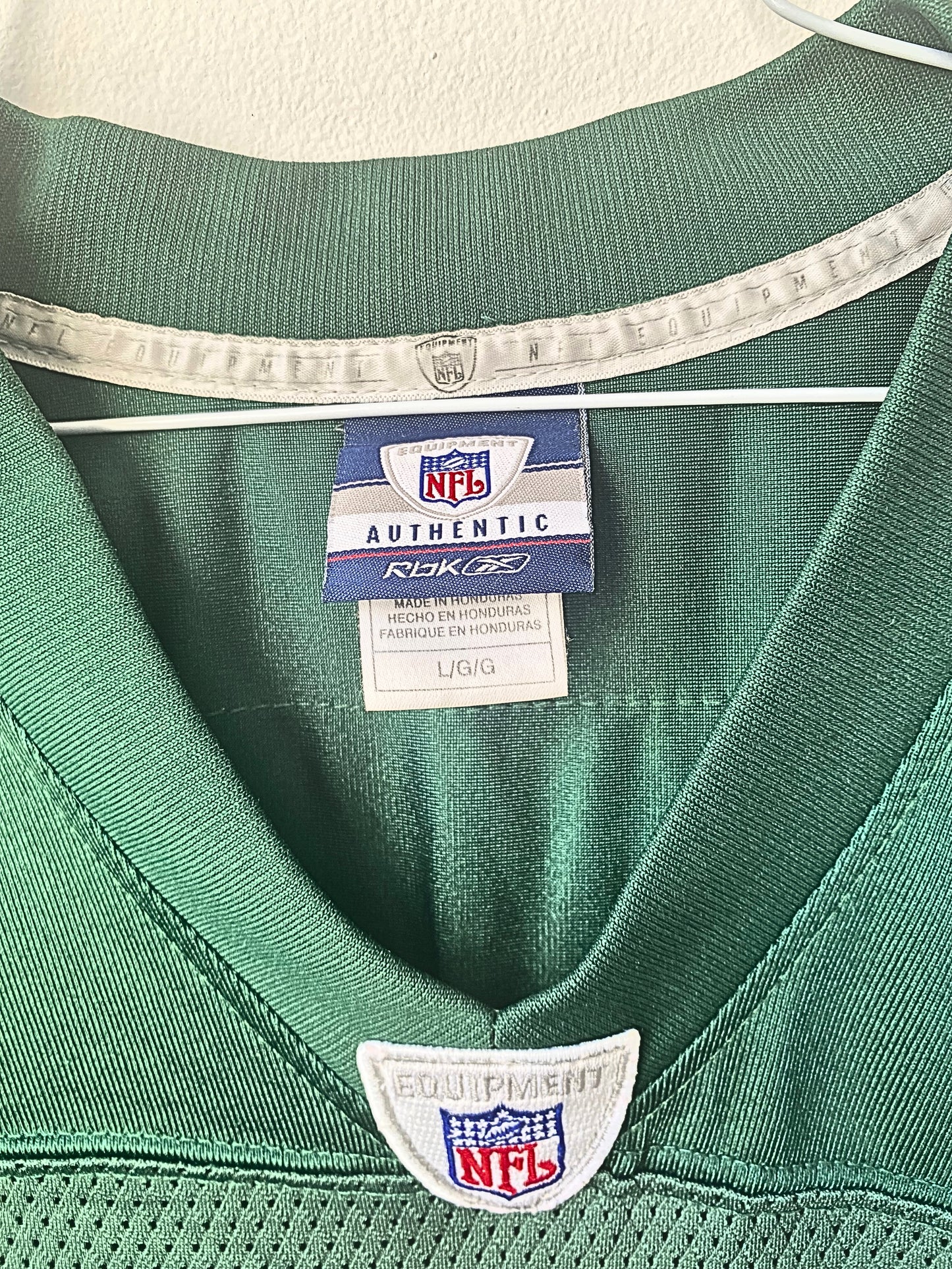 REEBOK New York Jets BRETT FAVRE NFL Jersey מידה- L