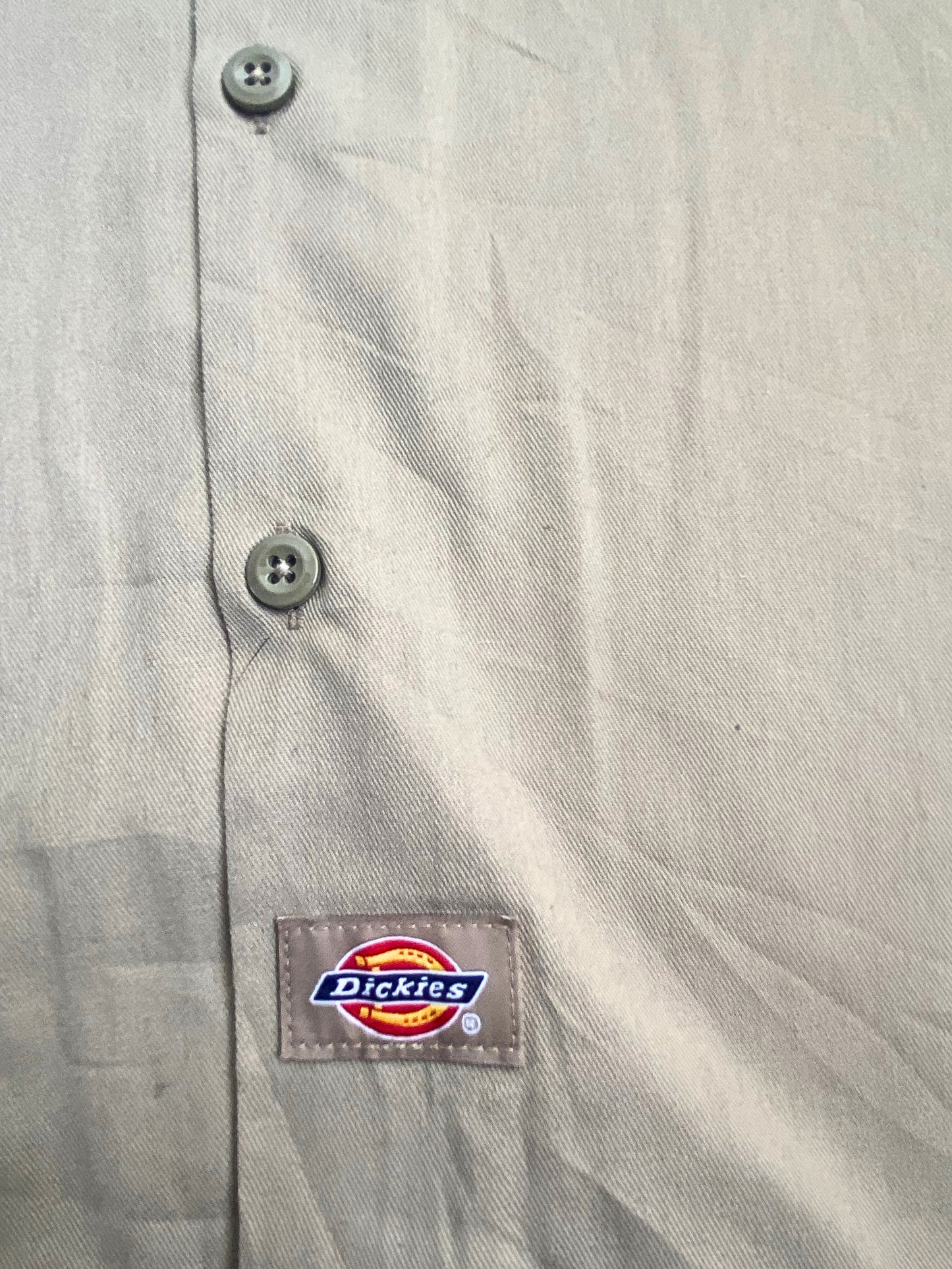 חולצת קצרה מכופרת DICKIES חאקי מידה- XL